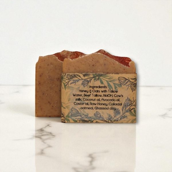 HONEY & OATS with Tallow Handmade Soap - Image 2